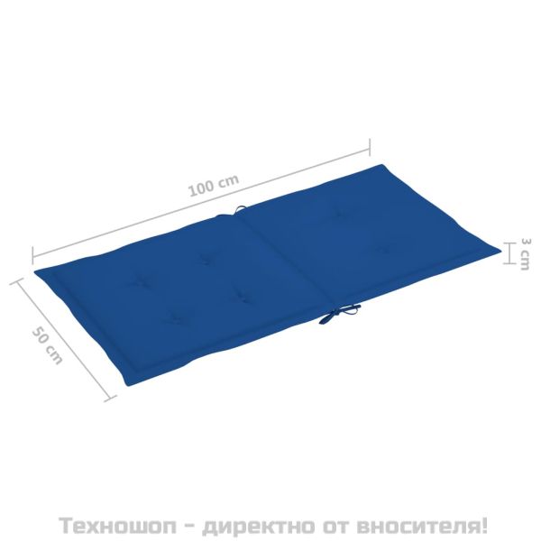 Възглавници за стол 6 бр кралско сини 100x50x3 см Оксфорд плат
