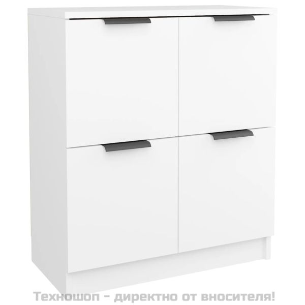 Сайдборд, бял, 60x30x70 см, инженерно дърво