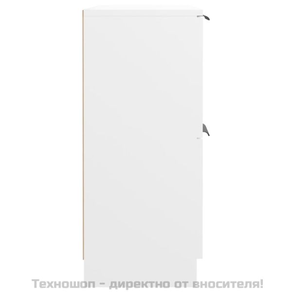 Сайдборд, бял, 60x30x70 см, инженерно дърво