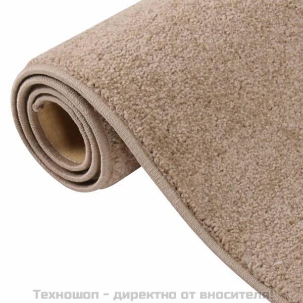 Килим с къс косъм, 160x230 см, кафяв