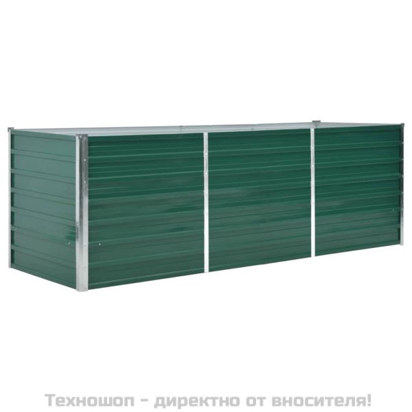 Градинска висока леха поцинкована стомана 240x80x77 см зелена