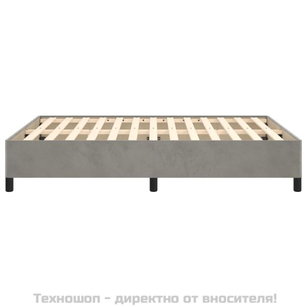 Рамка за легло без матрак, светлосива, 140x200 см, кадифе