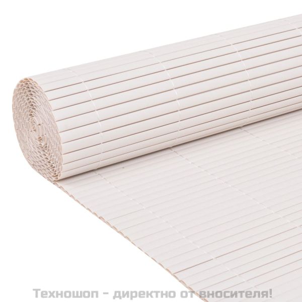 Двустранна градинска ограда, 90x300 см, бяла