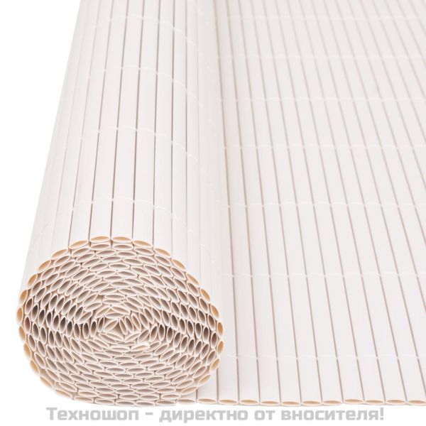 Двустранна градинска ограда, 90x300 см, бяла