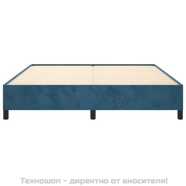 Рамка за легло без матрак, тъмносиня, 160x200 см, кадифе