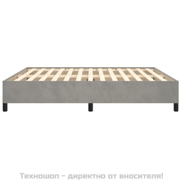 Рамка за легло без матрак, светлосива, 160x200 см, кадифе