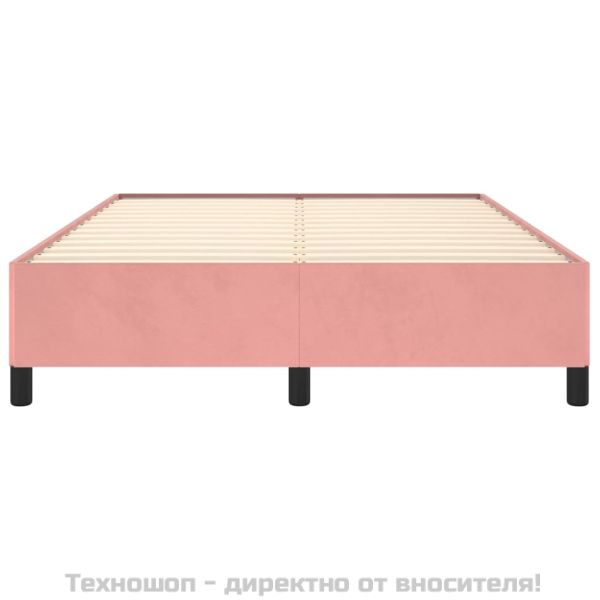 Рамка за легло, розова, 140x190 см, кадифе