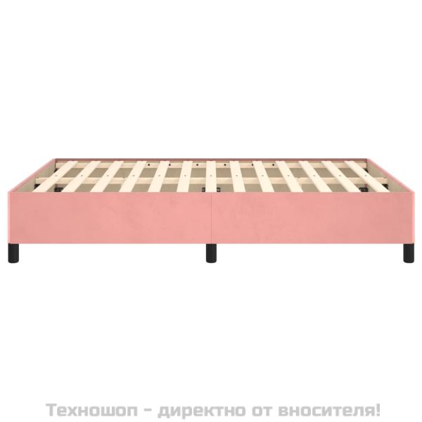 Рамка за легло, розова, 140x190 см, кадифе