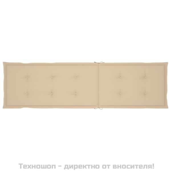 Градински шезлонг, подложка за крака, възглавница, акация масив