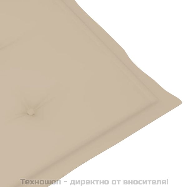 Градински шезлонг, подложка за крака, възглавница, акация масив