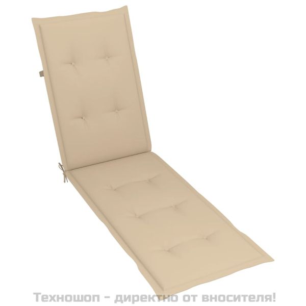 Възглавница за стол шезлонг бежова (75+105)x50x4 см