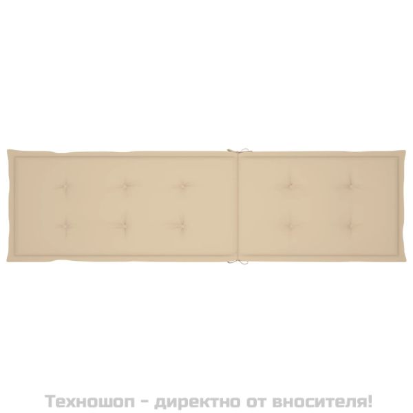Възглавница за стол шезлонг бежова (75+105)x50x4 см