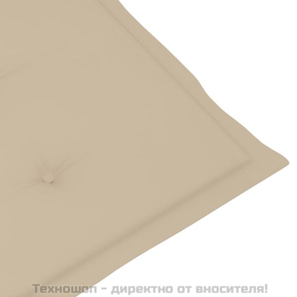 Възглавница за стол шезлонг бежова (75+105)x50x4 см