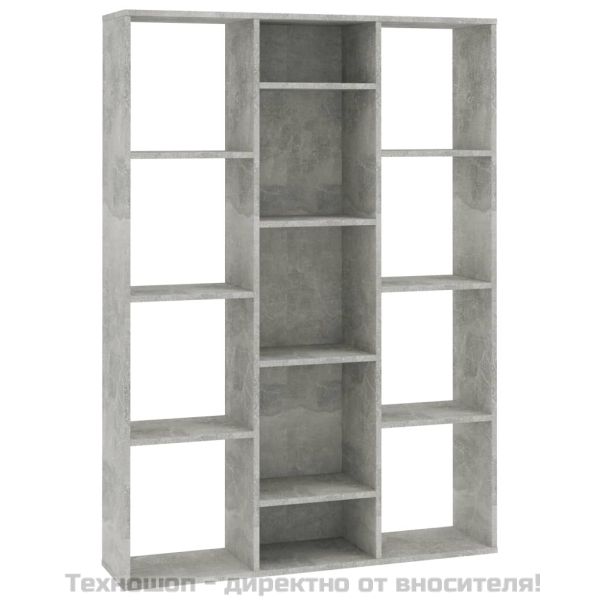 Разделител за стая, бетонно сив, 100x24x140 см, инженерно дърво