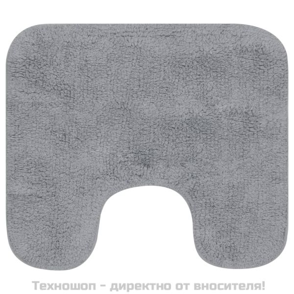 Комплект постелки за баня, 3 бр, текстил, сиви