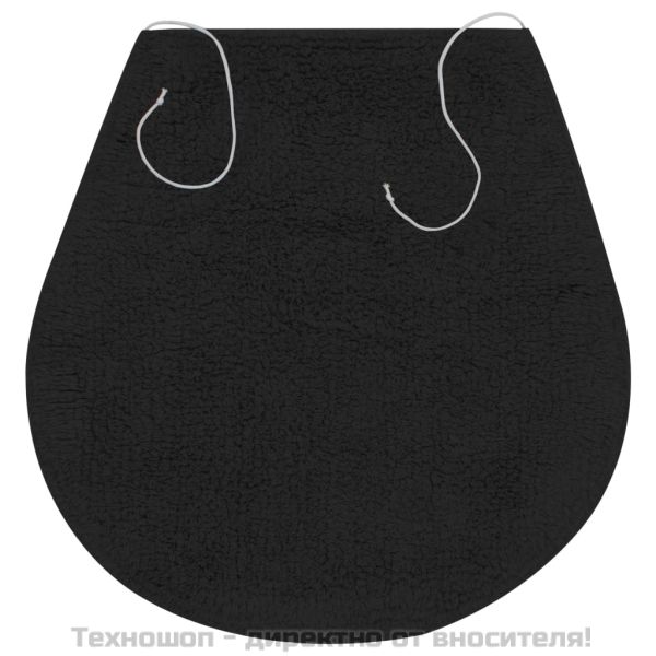 Комплект постелки за баня, 3 бр, текстил, антрацит