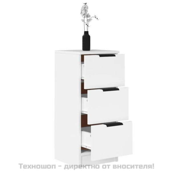 Сайдборд, бял, 30x30x70 см, инженерно дърво