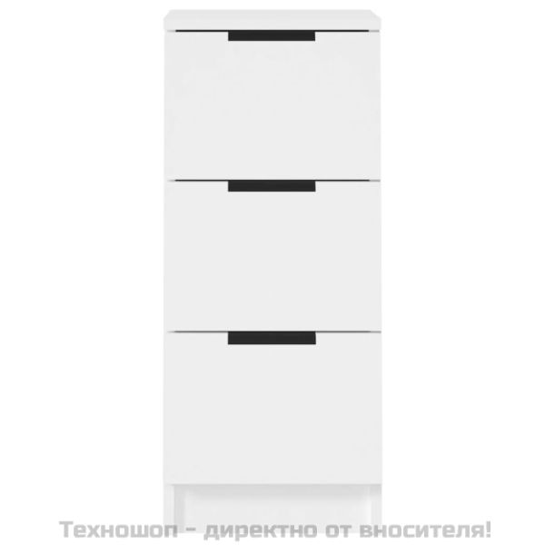 Сайдборд, бял, 30x30x70 см, инженерно дърво