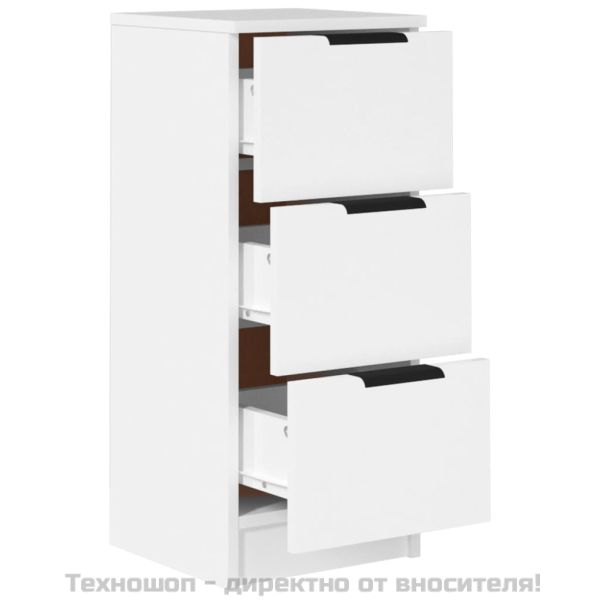 Сайдборд, бял, 30x30x70 см, инженерно дърво