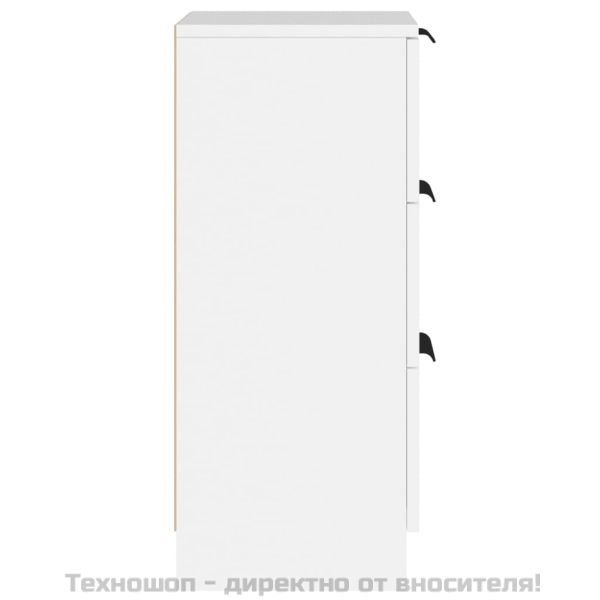 Сайдборд, бял, 30x30x70 см, инженерно дърво