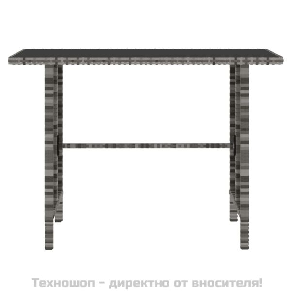 Градински трапезен комплект 4 части с възглавници сив полиратан