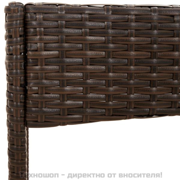 Градински комплект с възглавници, 4 части, кафяв, полиратан