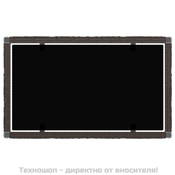 Градински комплект с възглавници, 4 части, кафяв, полиратан