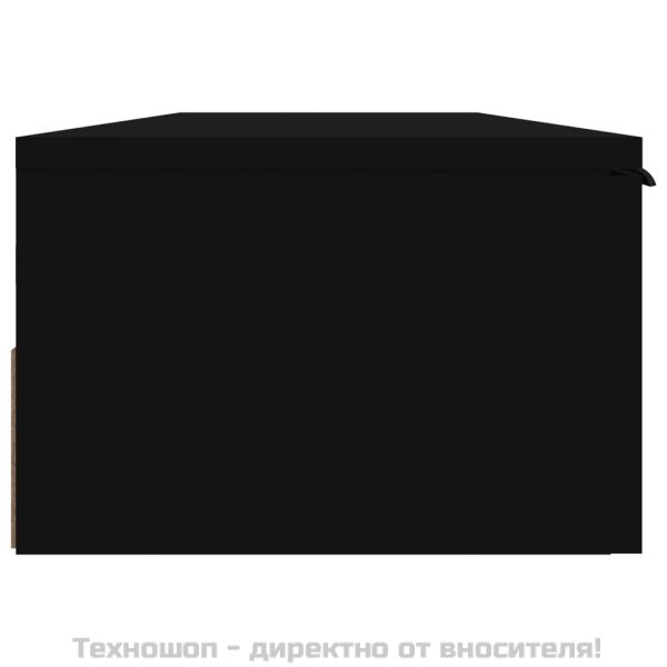 Стенен шкаф, черен, 102x30x20 см, инженерно дърво