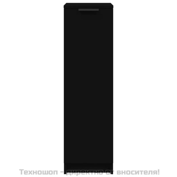 Шкаф за обувки, черен, 30x35x100 см, инженерно дърво