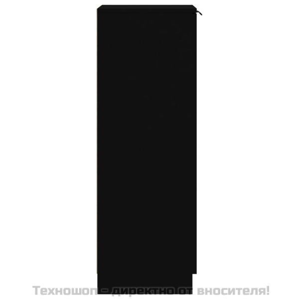 Шкаф за обувки, черен, 30x35x100 см, инженерно дърво