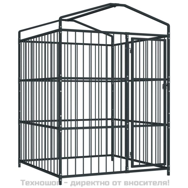 Външна клетка за кучета с покрив, 150x150x210 см
