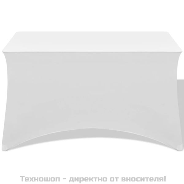 Еластанов калъф за маса, 2 бр, 243х76х74 см, бял