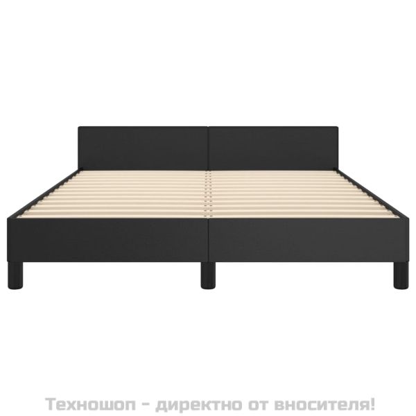 Рамка за легло с табла, черна, 140x190 см изкуствена кожа