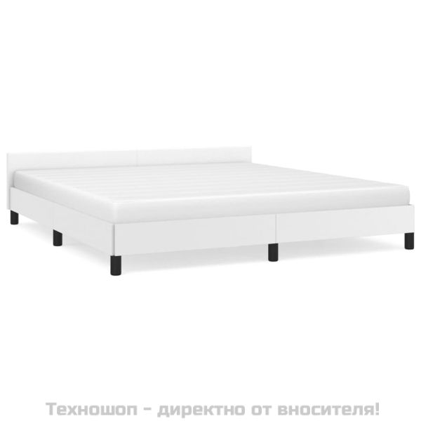 Рамка за легло с табла без матрак, бяла, 180x200 см