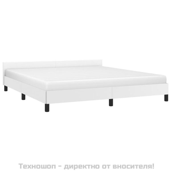 Рамка за легло с табла без матрак, бяла, 180x200 см