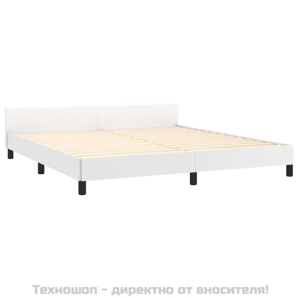 Рамка за легло с табла без матрак, бяла, 180x200 см