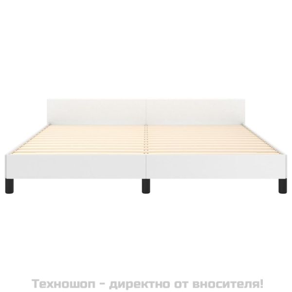 Рамка за легло с табла без матрак, бяла, 180x200 см