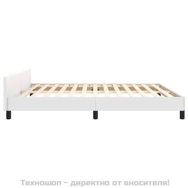 Рамка за легло с табла без матрак, бяла, 180x200 см