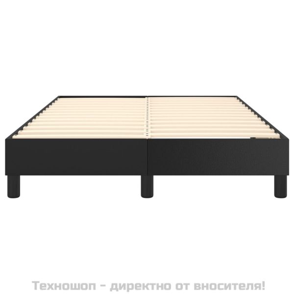Рамка за легло с пружини, черна, 120x200 см, изкуствена кожа