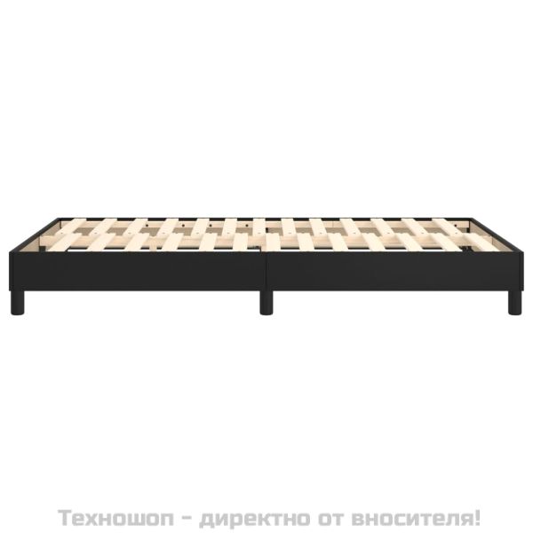 Рамка за легло с пружини, черна, 120x200 см, изкуствена кожа