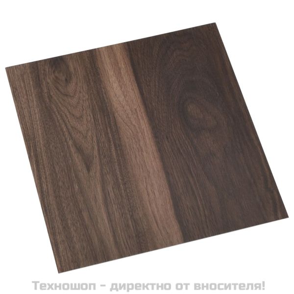 Самозалепващи подови дъски, 55 бр, PVC, 5,11 м², тъмнокафяви