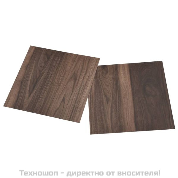 Самозалепващи подови дъски, 55 бр, PVC, 5,11 м², тъмнокафяви