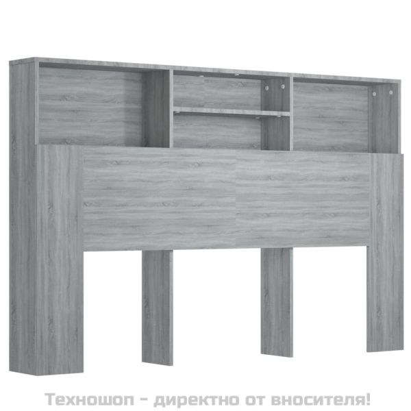 Табла за легло тип шкаф, сив сонома, 160x19x103,5 см