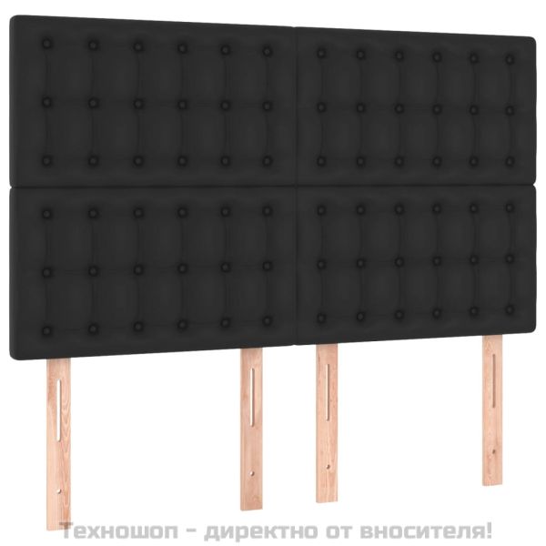 Рамка за легло с табла, черна, 140x190 см изкуствена кожа