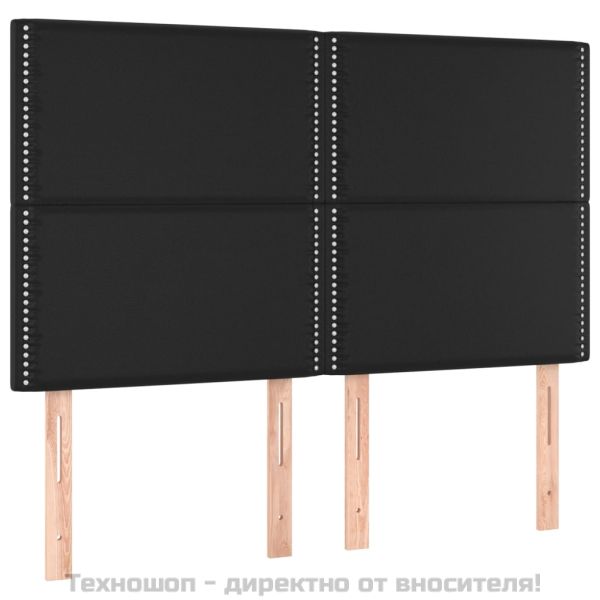 Рамка за легло с табла, черна, 140x200 см, изкуствена кожа