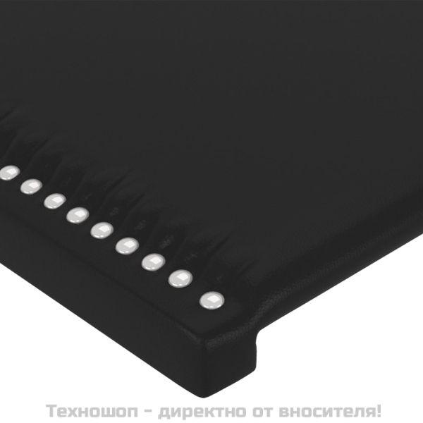 Рамка за легло с табла, черна, 140x200 см, изкуствена кожа