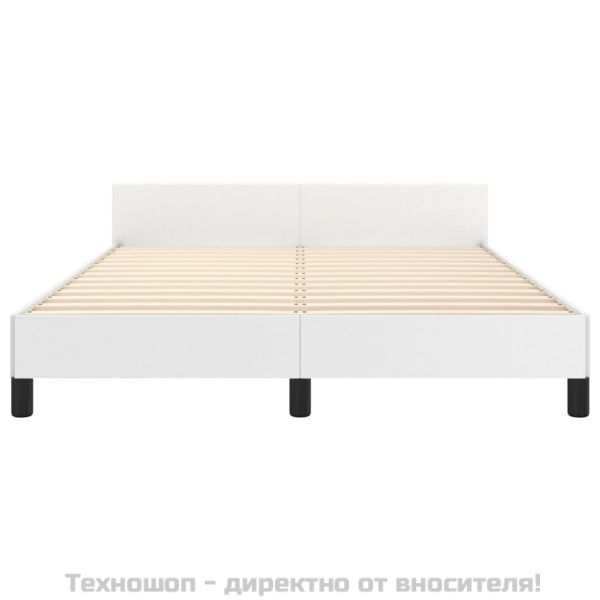 Рамка за легло с табла без матрак, бяла, 140x190 см