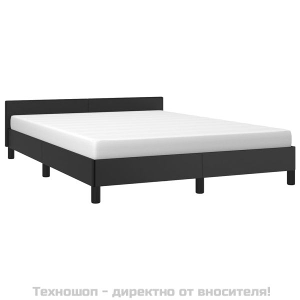 Рамка за легло с табла без матрак, черна, 140x200 см