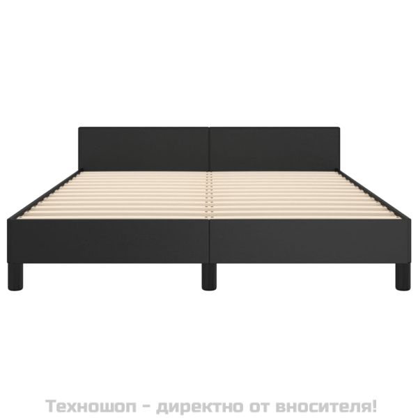 Рамка за легло с табла без матрак, черна, 140x200 см