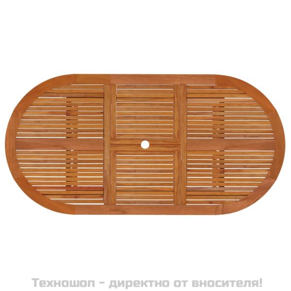 Градински трапезен комплект, 7 части, евкалиптово дърво масив